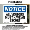 thumbnail image 3 of All Visitors Must Have An Escort OSHA Notice Vinyl Decal Label 7 Inch x 5 Inch - 10 Pack, 3 of 6