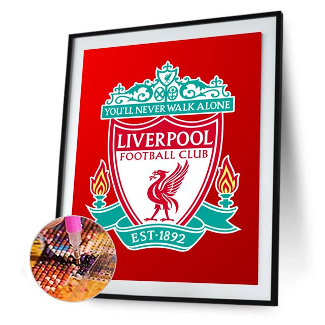 Cuadros Decorativos Pintura de diamante de taladro redondo completo para bricolaje, emblema del equipo de Liverpool, mosaico de diamantes de imitación DQrwqpou Nuevos Originales