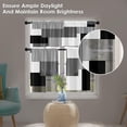thumbnail image 5 of Black Grey Kitchen Curtains Dark Grey Window Curtains Valance and Tier Set of 3, White Modern Rod Pocket Short Tier Curtain for Bathroom, Abstract Small Modern Small Kitchen Decor 52" x 24", 5 of 6