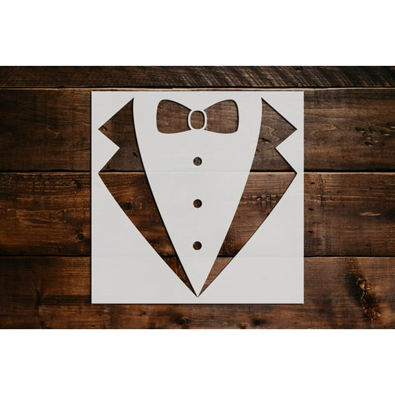 Tuxedo Stencil - Art and Wall Stencil (6"x6")