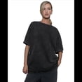thumbnail image 2 of Camisetas Oversize para Mujer, Camisetas Vintage de Algodón, Cuello Redondo, Corta, Túnicas Lavadas de Verano. Negro XXL, 2 of 9
