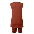 thumbnail image 7 of Women's Sleeveless Solid Two-Piece Shorts Set, Casual Loose Summer Outfit,Brick Red,XXXL, 7 of 7