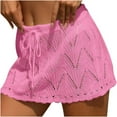 thumbnail image 2 of Aueoeo Womens Crochet Cover Up Skirt Wrap Mini Skirt Vacation Sun Protection Beach Cover Ups Skirt, 2 of 5