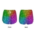 thumbnail image 2 of JUNZAN Colorful Glitter Print Women's Athletic Gym Running Shorts with Phone Pockets - Workout Shorts-Medium, 2 of 8