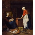 thumbnail image 2 of Gabriel Metsu 15x16 Gold Ornate Wood Frame and Double Matted Museum Art Print Titled - An Old Woman Asleep (1657 - C.1662), 2 of 4