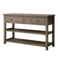 thumbnail image 3 of 47.2" Vintage Console Table - Wash Gray MDF, 4 Drawers & Open Shelf, 200lb Capacity, American Country Style for Entryway, Living Room, Bedroom, 3 of 11