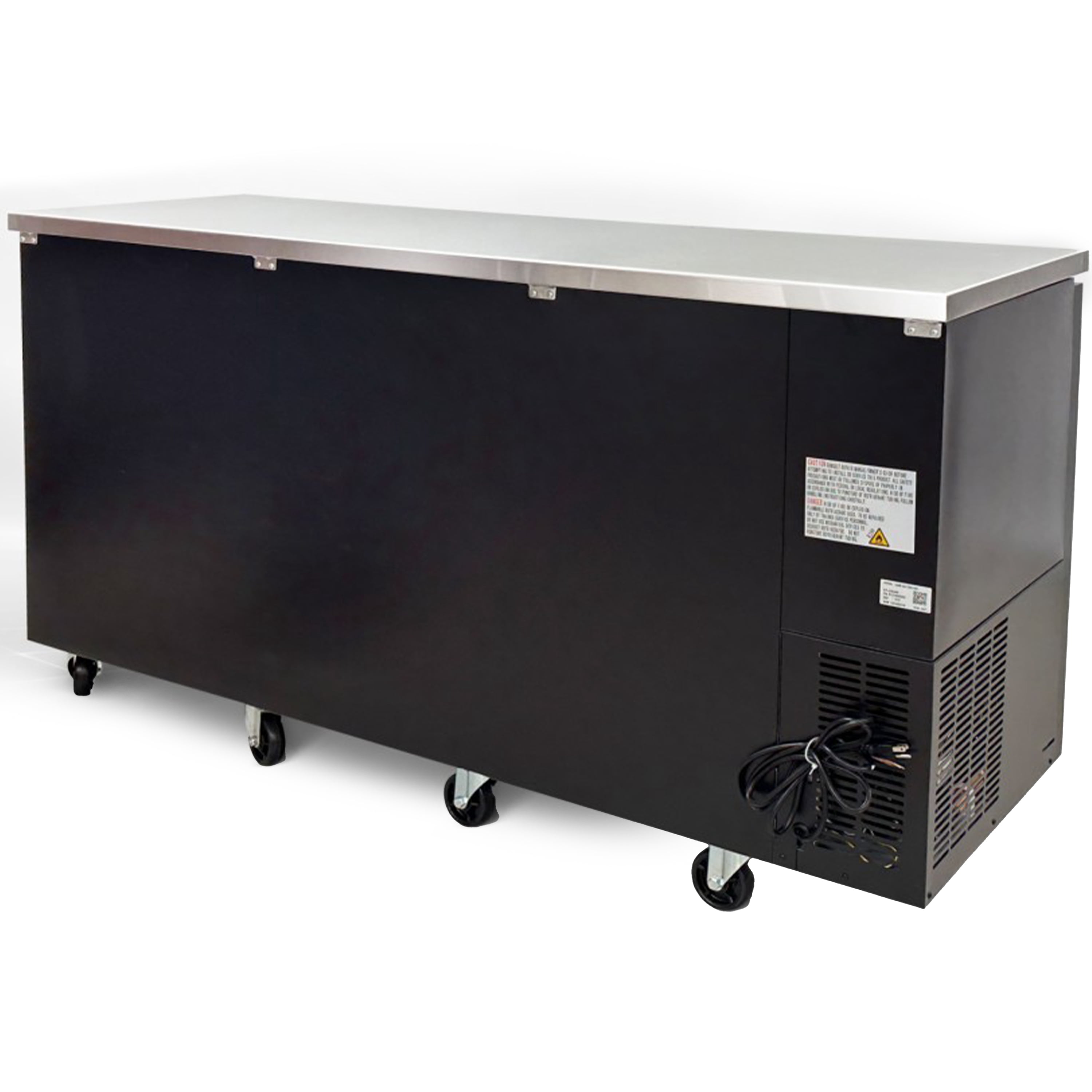 Elite Kitchen 73 in. Back Bar Refrigerator, 20 Cu. ft., 3 Glass Door, Lockable, Commercial, NSF Certified
