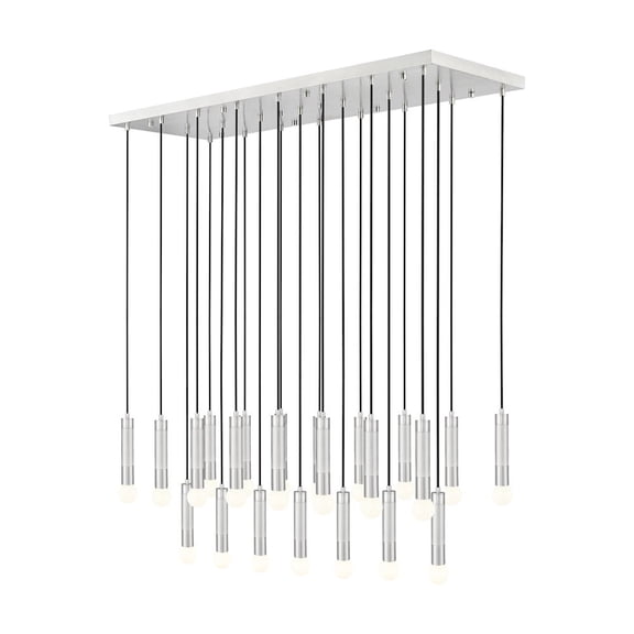 Z-Lite Stari 23 Light Linear Chandelier in Brushed Nickel color, Steel frame