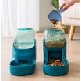 thumbnail image 4 of Dispensador de croquetas y agua, dispensador de agua (3,8 L) y comida (1,5 kg) para perros y gatos, plástico, dispensador de agua para mascotas, comedero para mascotas (comedero, verde) Ormromra ZYY-2453, 4 of 4