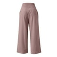 thumbnail image 5 of HNMKIU Womens Pants Solid Color Elastic High Waist Wide Leg Long Casual Style with Belt and Pocket Trousers for Women Light Pink,XXL, 5 of 5