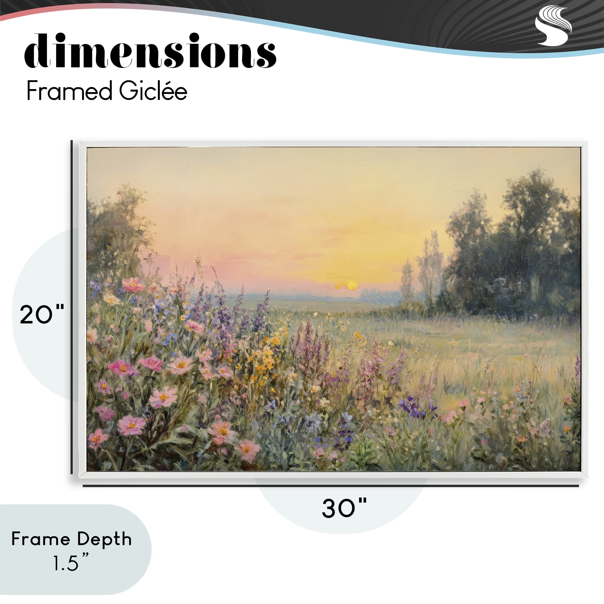 Stupell Industries Serene Twilight Meadow White Framed Giclee Art, design by Petal Prints Design