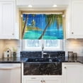 thumbnail image 6 of Palm Tree Kitchen Curtains 2 Panels UV Protected Tier Curtains, Half Window Curtains Kitchen Tiers for Guest Room Bathroom Sink Laundry Room Basement,24 x 27 Inch, 6 of 7