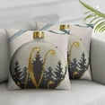 thumbnail image 3 of nygtbtfer Joy with Christmas Balls Throw Pillow Cover Farmhouse Christmas Decorations Cushion Cover Christmas Trees Pillow Cover Winter Home Outdoor Decor , Grey White, 3 of 7