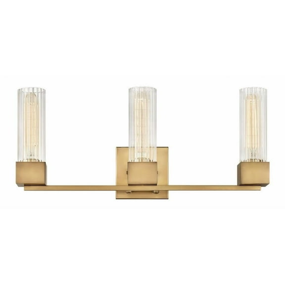 3 Light Bathroom Vanity in Mid-Century Modern Style 23 inches Wide By 10 inches High-Heritage Brass Finish Bailey Street Home 81-Bel-3088125
