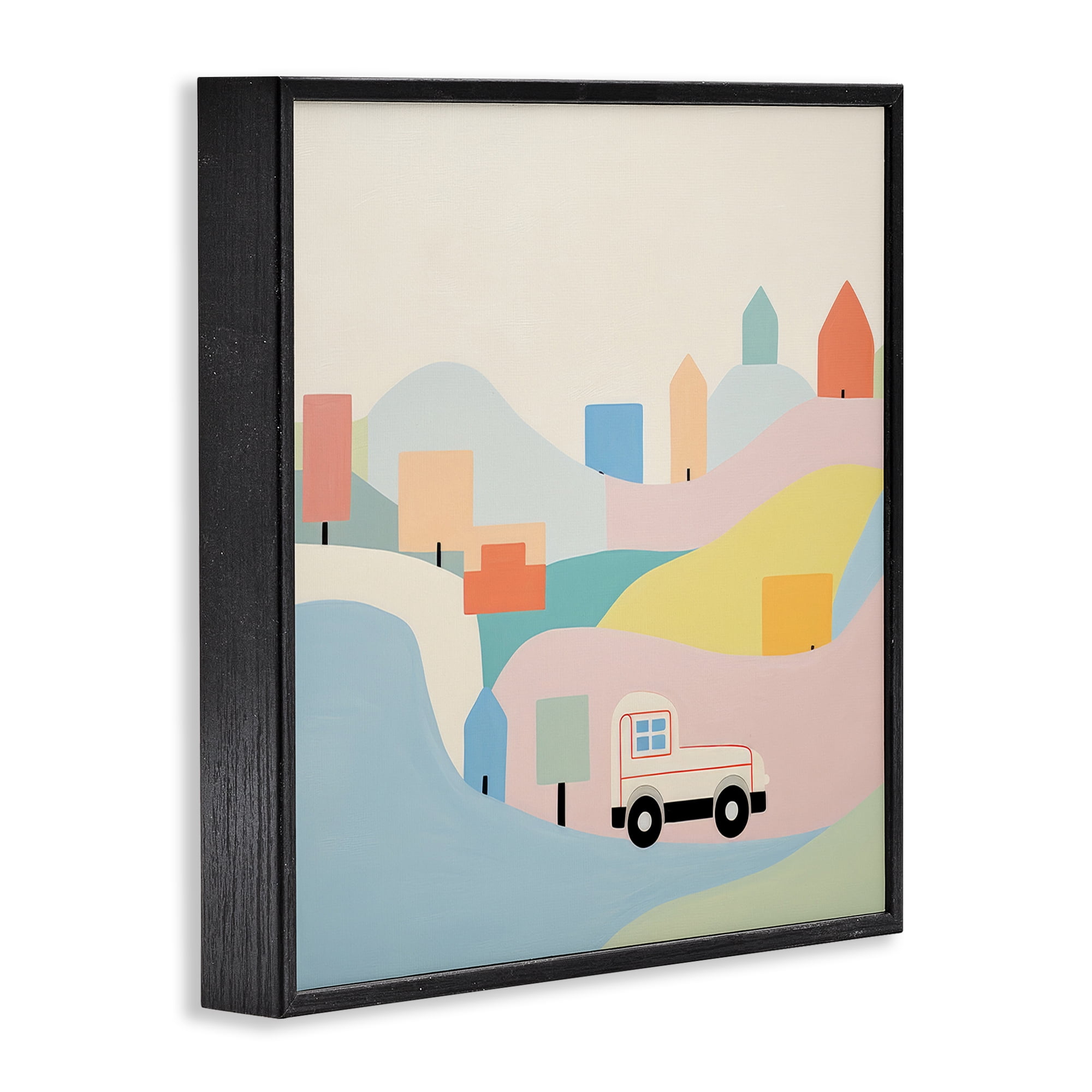 Stupell Industries Pastel Imaginative Scene Landscape Painting Black Framed Art Print Wall Art, 17 x 17