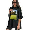 thumbnail image 3 of Plus Size Shirt for Women Black Tops for Women Oversized Short Sleeves Shirt for Women Lawn T Shirt Crewneck Shirt for Women L, 3 of 5