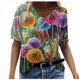 thumbnail image 2 of Pntutb Tallas grandes Mujer Manga corta Impreso Cuello en V Tops Camiseta Blusa Pntutb Pntutb-621, 2 of 9