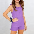 thumbnail image 5 of Antinious Toddler Girls Loungewear Solid Sleeveless Ruffle Camisole with Shorts Summer Soft, 5 of 5