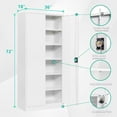thumbnail image 2 of SISESOL Wide & Deep Metal Storage Storage Cabinet with 5 Adjustable Shelves,White Metal Cabinet with Lock,Steel Pantry Cabinets,72" Lockable Cabinets for Home,Office,Garage,Kitchen,Shop, 2 of 7