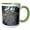Green/White, variant on 3drose, Lichen on Boulders in the Mountains with Moss and a Barren Tree, 11oz Two-tone Green Mug