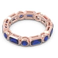thumbnail image 3 of 5.00 Carat Emerald Cut Blue Sapphire Gemstone New Wedding Eternity Band for her Solid 18K Rose Gold Size 7 by Diamond-Capitals, 3 of 8