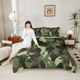 thumbnail image 4 of Castle Fairy Brown Green Camo Bedding Comforter Set 2pcs for Kids Children Teens,Plaid Camouflage Twin Comforter Sets Microfiber,Abstract Geometric Breathable Bedding Set,Super Cozy Room Decor, 4 of 8