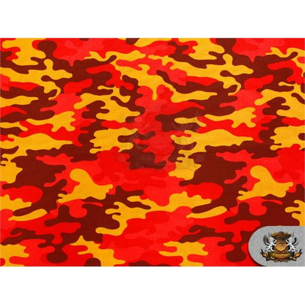 pix Orange Camo Fabric 100 cotton quilt prints fabrics camouflage 02 blaze orange 45 wide sold by the yard