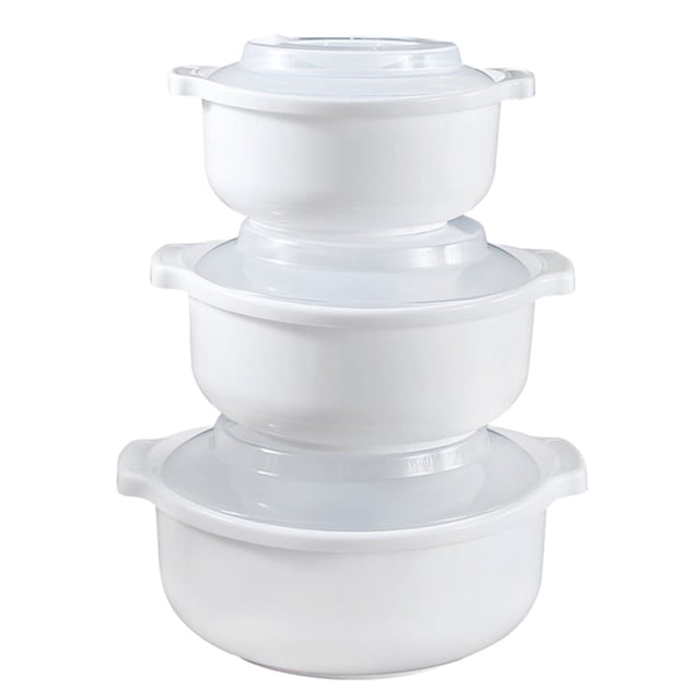 3 Pcs Contenants de Repas pour Micro-Ondes Contenants de Stockage Alimentaire avec Couvercles Transparents