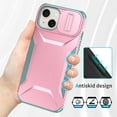 thumbnail image 4 of for iPhone 15 Plus, Luxury Sliding Camera Cover Soft TPU + Hard PC Shockproof Drop Protective Hybrid Stylish Ultra Slim Frosted Anti-slip Grip Phone Case for iPhone 15 Plus, Rosegold, 4 of 7