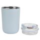thumbnail image 5 of Taza de café de 280 ml, termo de acero inoxidable de silicona de gran capacidad portátil para el hogar, para regalo de cumpleaños, azul, 5 of 14