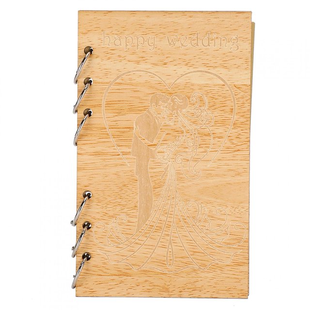 Libro de Visitas de madera, cuadernos con mensajes de firma Memorables, regalo para fiesta de boda JM00433