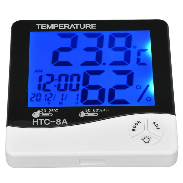 Room Temperature Monitor Humidity Meter LED Light Display 24 Hour Automatic Recording For Home For Office