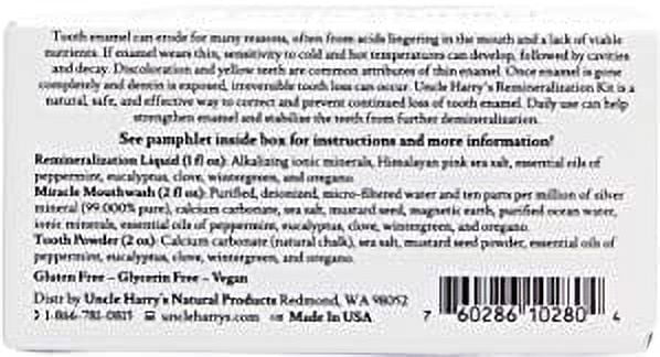 Tooth Enamel Remineralization Kit by Uncle Harry's Natural Products (3pcs Kit)