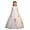 V40-White, variant on WhouRiu Girls Mesh Pleated Dress Solid Color Floral Decorated Crew Neck Wedding Party Gown Kids Cute Sleeveless Princess Dresses,5-6 Years