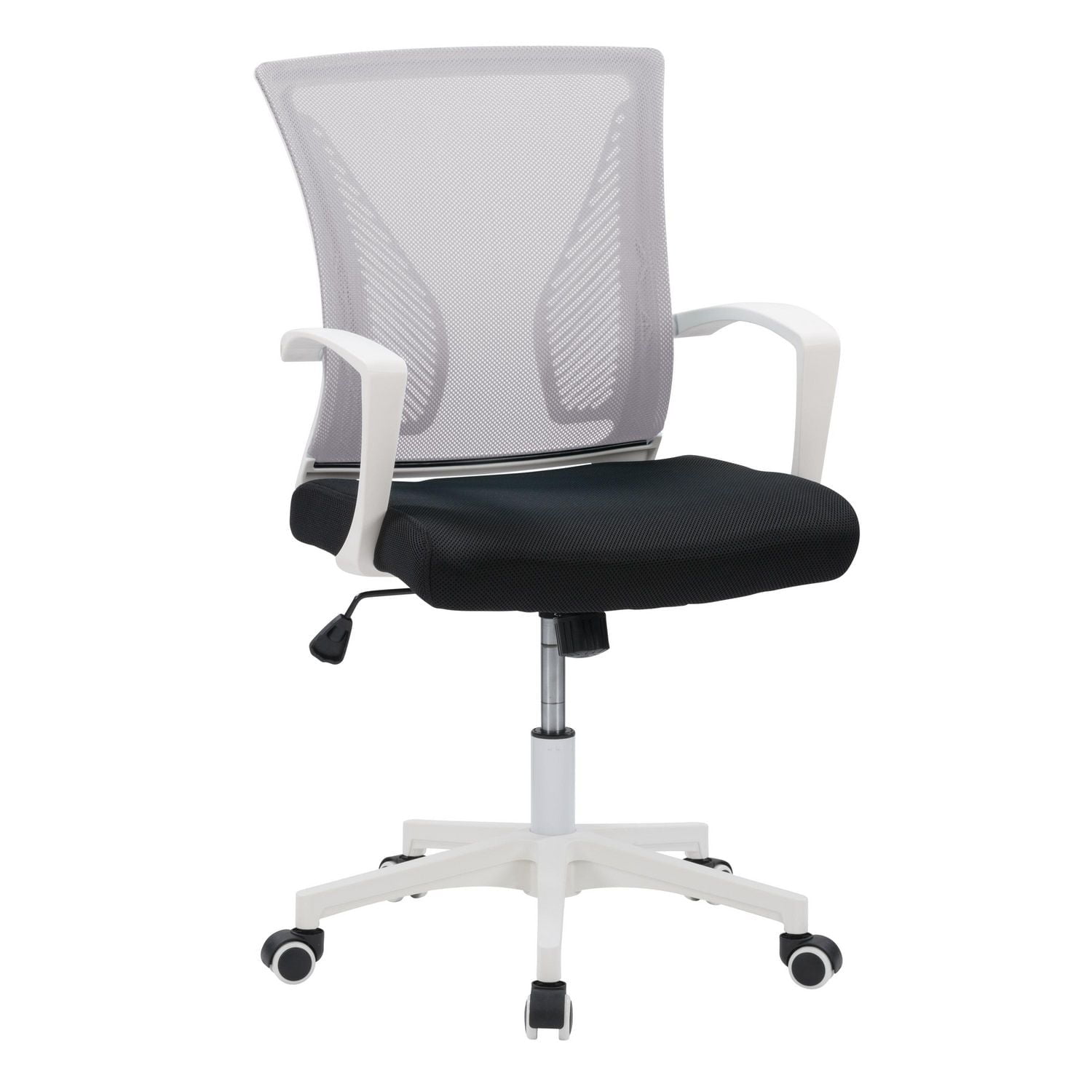 CorLiving Cooper Ergonomic Mesh Back Adjustable Height Adult Office Chair with Wheels, Grey/White/Black