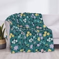 thumbnail image 3 of Rateoe Floral Pattern Flannel Throw Blanket, Ultra-soft Blanket for Bed, Couch, Car, Hypoallergenic Anti-pilling blanket-60"x50"(Horizontal), 3 of 6