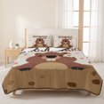 thumbnail image 3 of Twin XL Quilt Set 68''x98'', Groundhog Day Lightweight Bedspread Coverlet Set with 2 Pillow Shams, Pink Cherry Blossom Cartoon Animals Vintage Breathable All Season Quilt Bedding for Dorm/Guest Room, 3 of 9