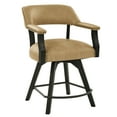 thumbnail image 6 of Steve Silver Rylie Mid-Century Modern Vegan Leather Swivel Counter Arm Chair, Black and Camel, 6 of 10