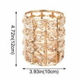 thumbnail image 4 of PureCasa European Style Metal Frame Crystal Pencil Holders, Aesthetic Shiny Desk Organizers for Stationery and Cosmetic Brush, Desktop Supplies, 3.9"x3.9"x4.7", 1 Pack, Gold, 4 of 7