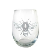 Lyoncraft SWBE01 18 oz Honey Bee Engraved Stemless Wine Glass