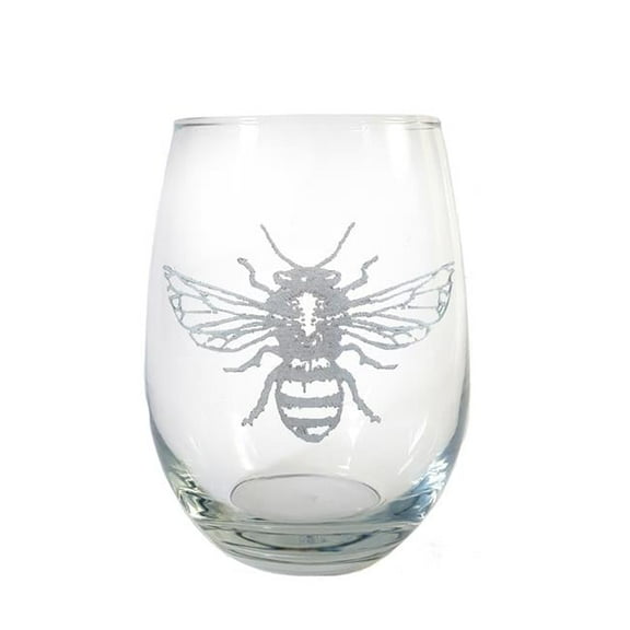 Lyoncraft SWBE01 18 oz Honey Bee Engraved Stemless Wine Glass