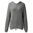 thumbnail image 2 of Vedolay Fall Sweater Womens Sweaters Causal Long Sleeve V Neck Lightweight Pullover Top,Gray XL, 2 of 4