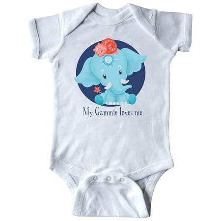 

Inktastic Gammie Loves Me Ervin Blue Elephant Sweet Gift Baby Girl Bodysuit