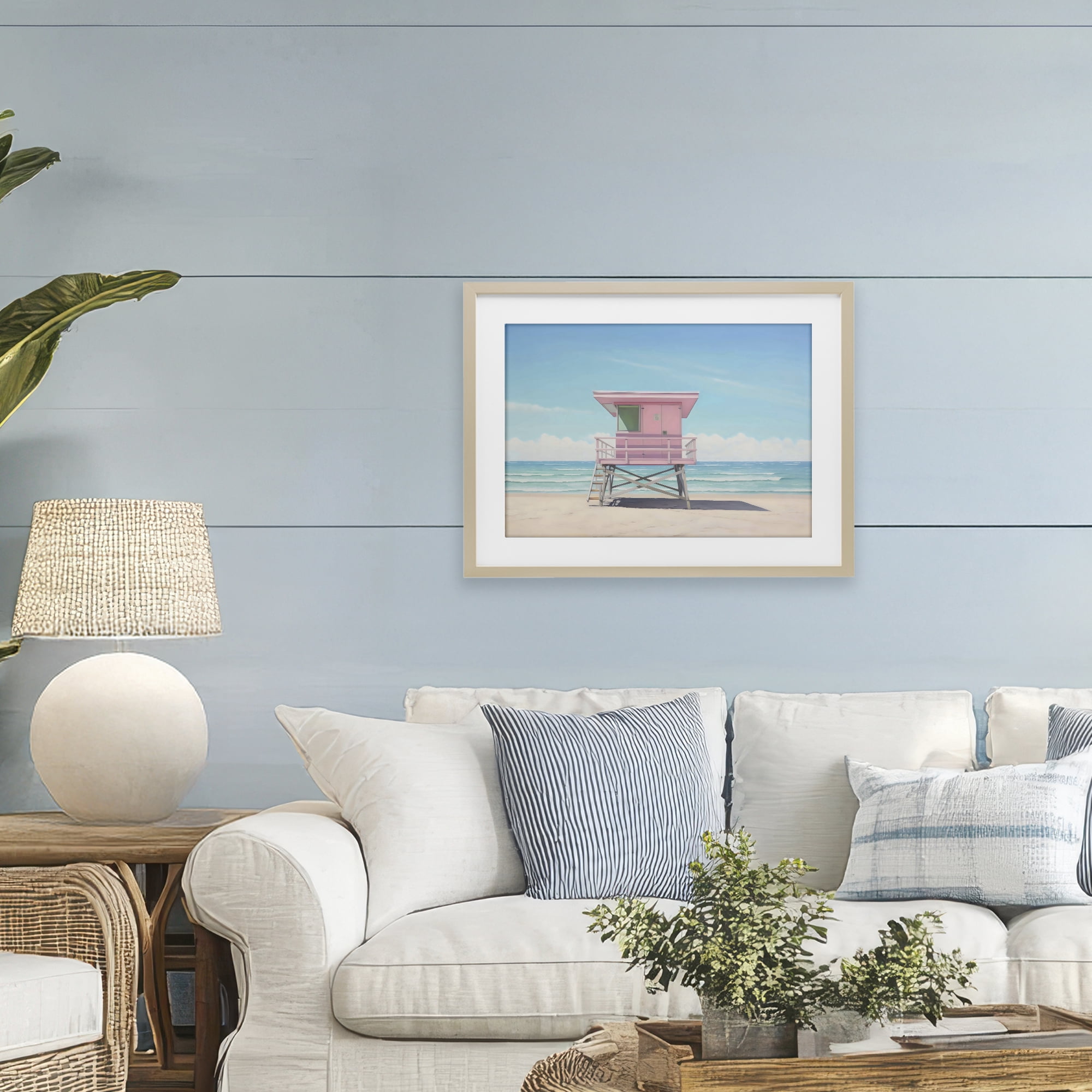 Stupell Industries Miami Beach Lifeguard Station Birch Framed Print Under Glass, design by Creative Studio