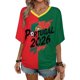 thumbnail image 2 of Women's Football Graphic T-Shirt, Soccer Fans V-Neck Short Sleeve T-Shirt with Print, Soft Lightweight Soccer Apparel Shows Player Number for Soccer Tournament 2026 Red Size: L, 2 of 5