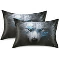 thumbnail image 2 of Wolf Satin Pillowcase for Hair and Skin Silk Pillowcase Soft Breathable Sleeping Pillow Covers Smooth Cooling Pillowcase with Envelope Closure Size Standard 20x26 in Home Decor Gifts, 2 of 7