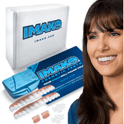 Imako Premium Cosmetic Teeth - 2 Pack - Small, Bleached White - Upper Veneers - Custom Fit at Home, DIY Smile Makeover, Made in USA