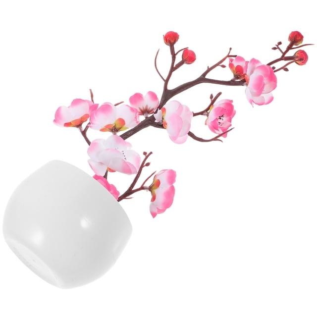 IFANLANDOR Flor Artificial De Ciruelo En Maceta Con Color Rosa Duradero Para