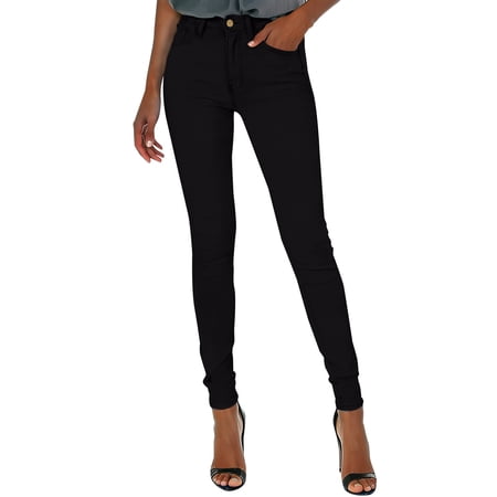 iHPH7 Skinny Jeans for Women High Waist Stretchy Classic High Rise Slimming Jeggings Denim Trousers Pants Black M