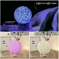 thumbnail image 4 of Huiyi Rattan Ball Table Lamp, Round Base Dimmable Night Lights Wooden Rattan LED Table Lamp with USB Cable Atmosphere Night Light for Living Room, 4 of 7